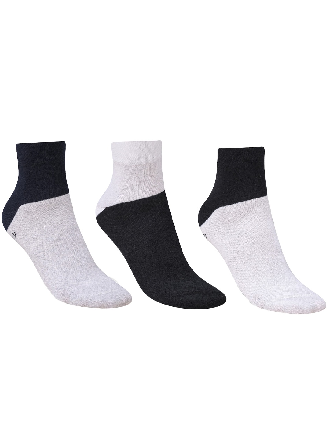 

Dollar Socks Men Pack Of 3 Colourblocked Cotton Ankle-Length Socks, White