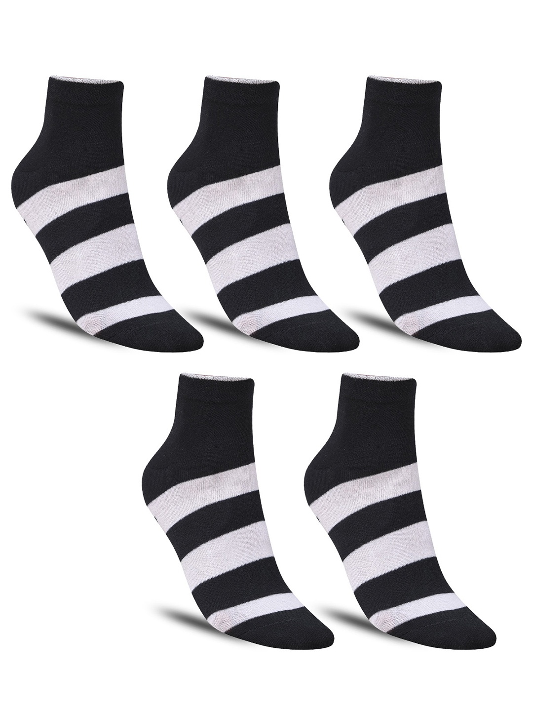 

Dollar Socks Men Pack Of 5 Patterned Cotton Ankle-Length Socks, White