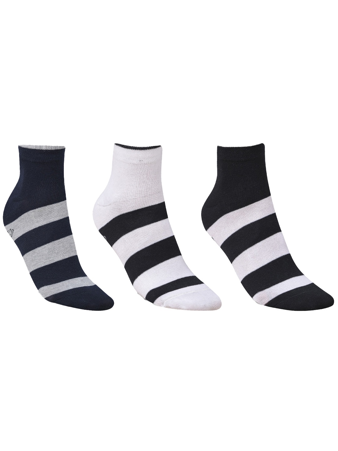 

Dollar Socks Men Pack Of 3 Patterned Cotton Ankle-Length Socks, White