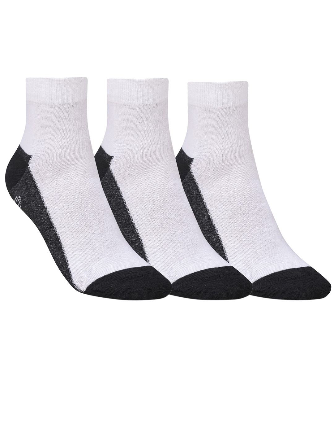 

Dollar Socks Men Pack Of 3 Patterned Cotton Ankle-Length Socks, White