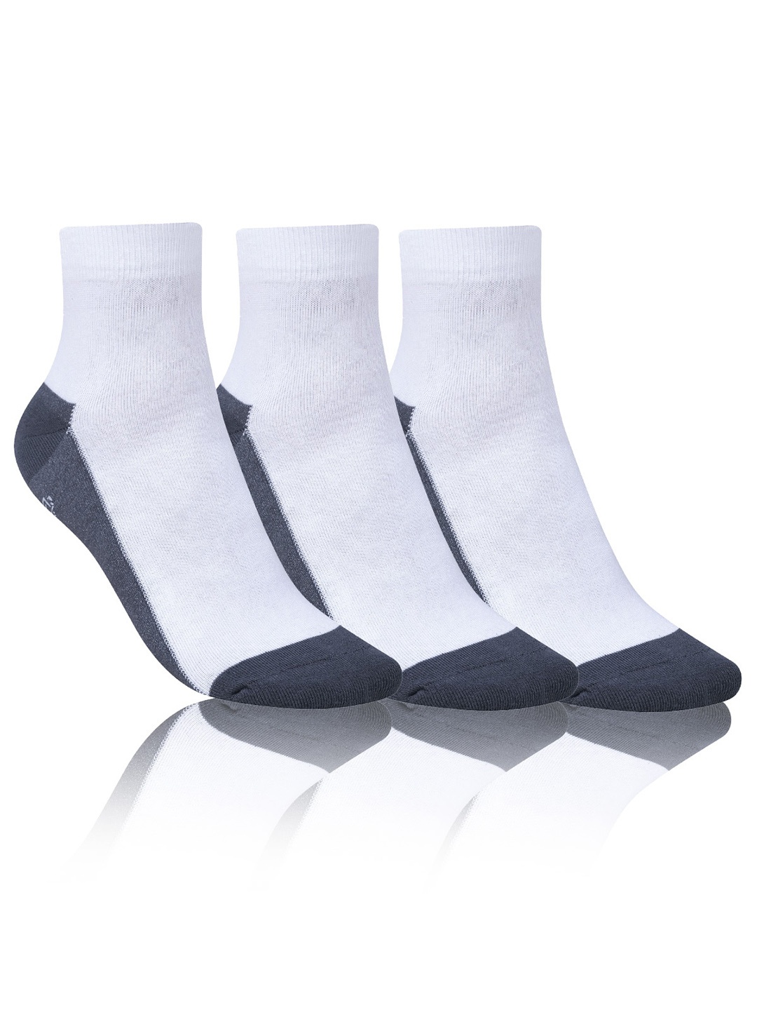 

Dollar Socks Men Pack Of 3 Patterned Cotton Ankle-Length Socks, White