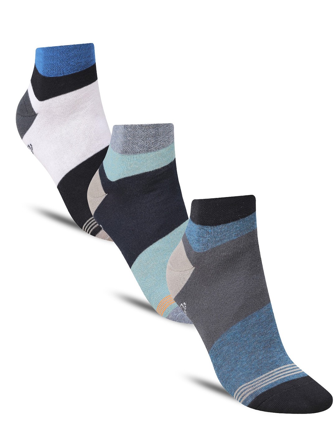 

Dollar Socks Pack Of 3 Patterned Cotton Ankle-Length Socks, Black