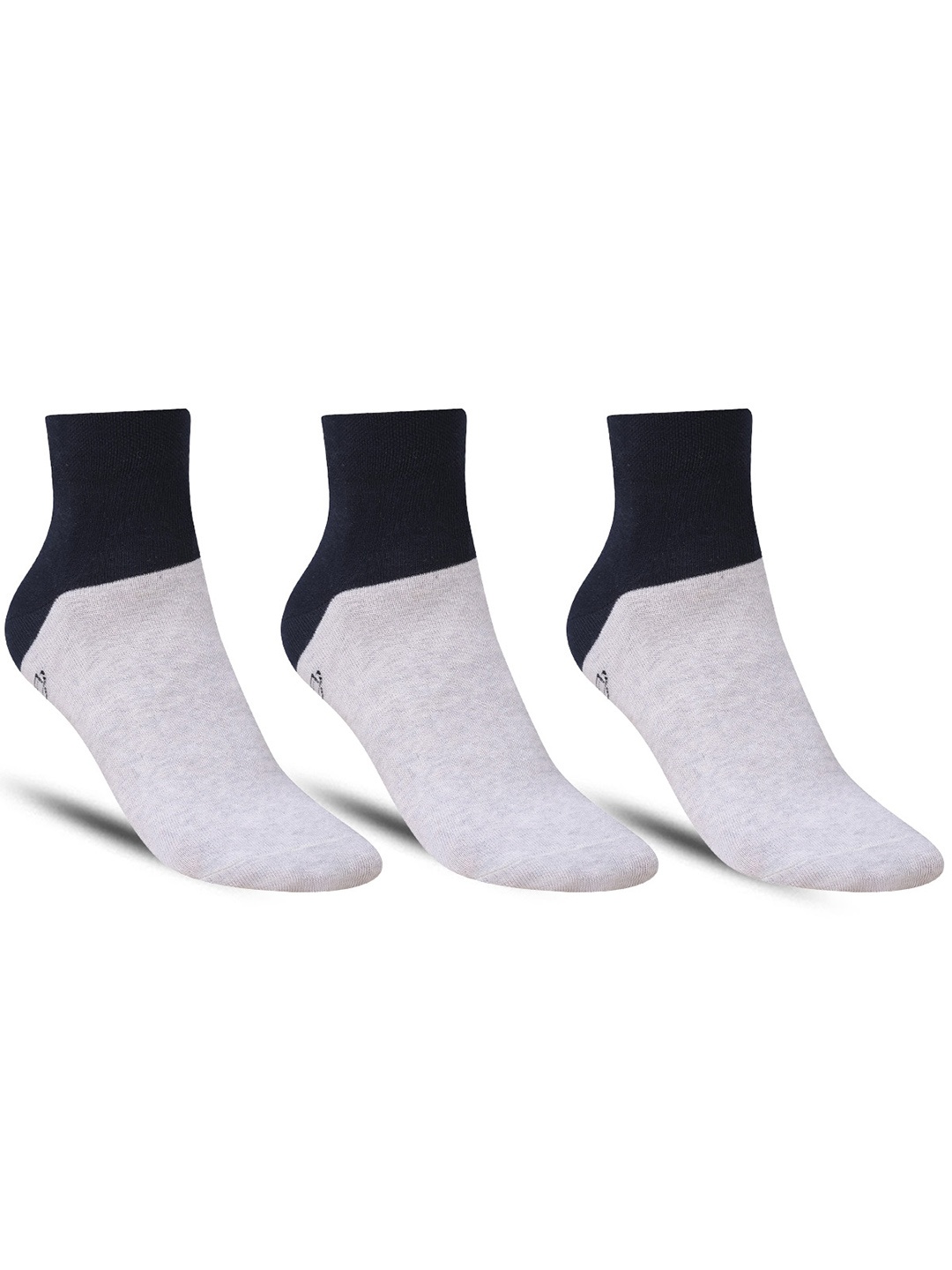 

Dollar Socks Men Pack Of 3 Patterned Cotton Ankle-Length Socks, Grey