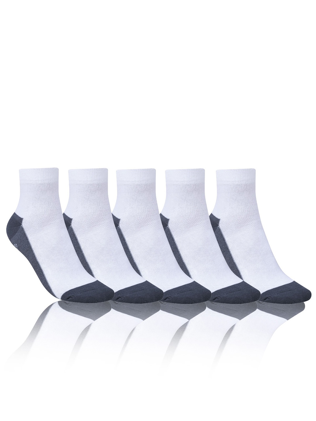 

Dollar Socks Men Pack Of 5 Patterned Cotton Ankle-Length Socks, White