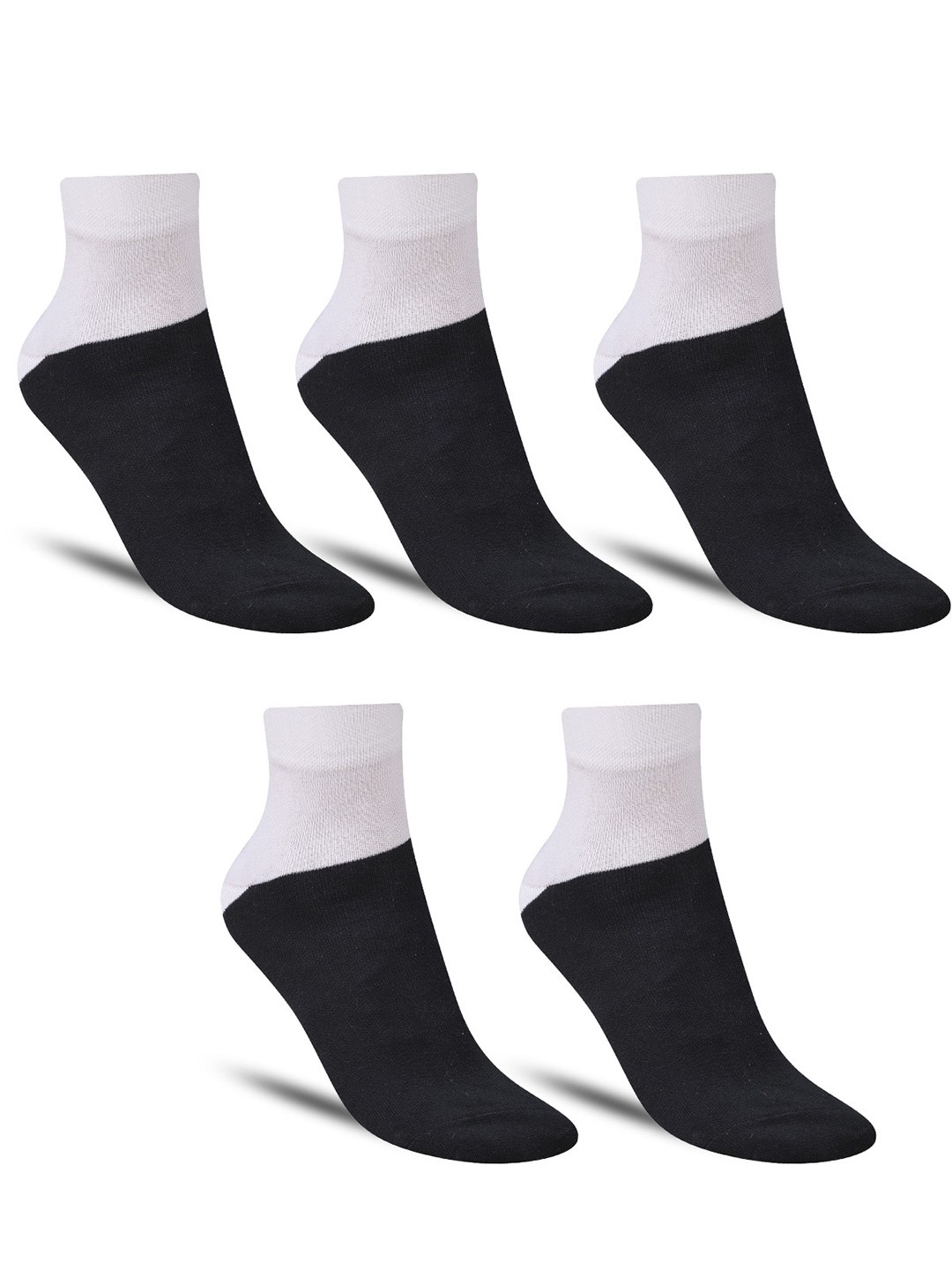 

Dollar Socks Men Pack Of 5 Patterned Cotton Ankle-Length Socks, White