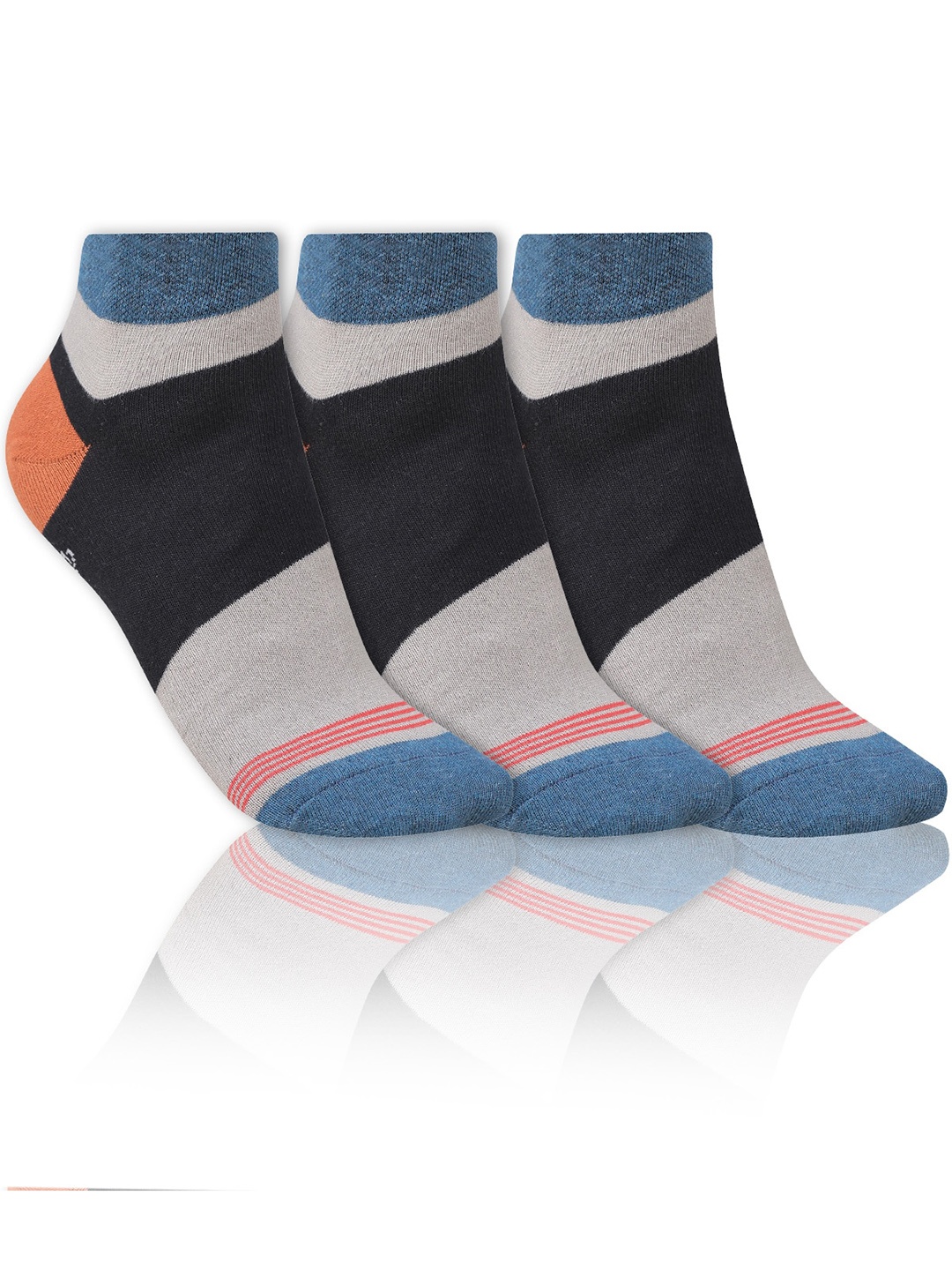 

Dollar Socks Men Pack Of 3 Patterned Cotton Ankle-Length Socks, Black