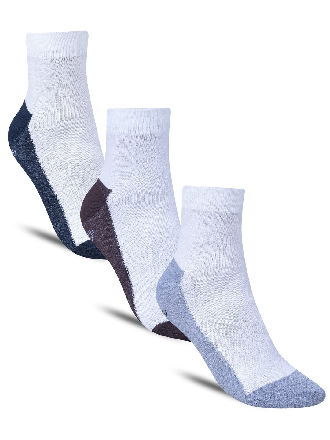 

Dollar Socks Men Pack Of 3 Patterned Cotton Ankle-Length Socks, White