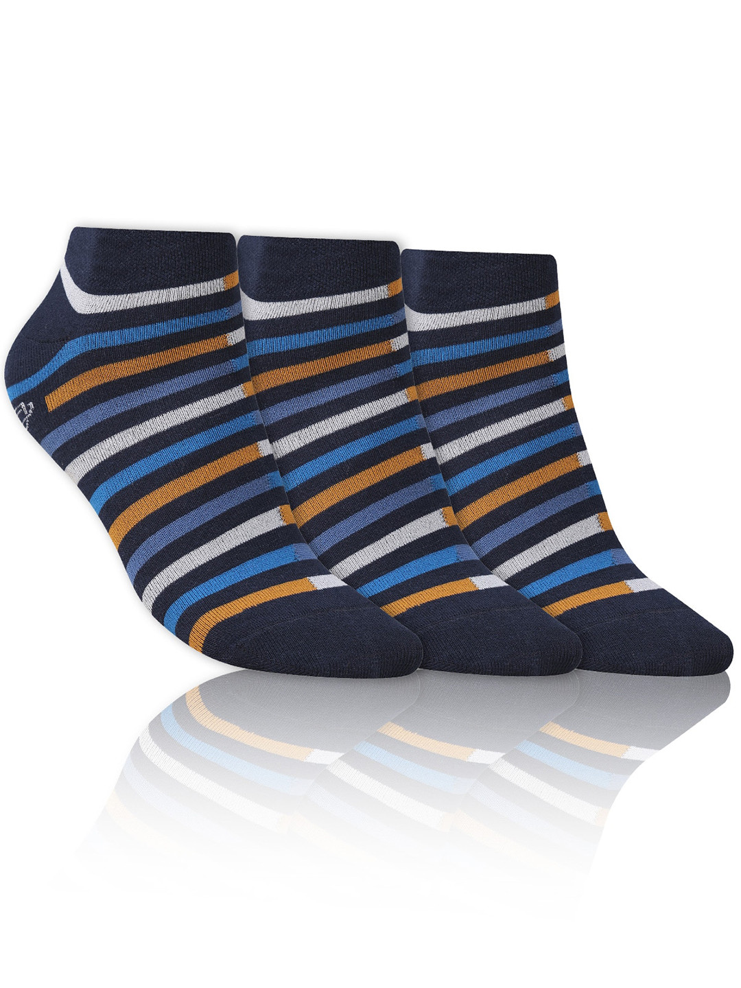 

Dollar Socks Men Pack Of 3 Patterned Cotton Ankle-Length Socks, Black