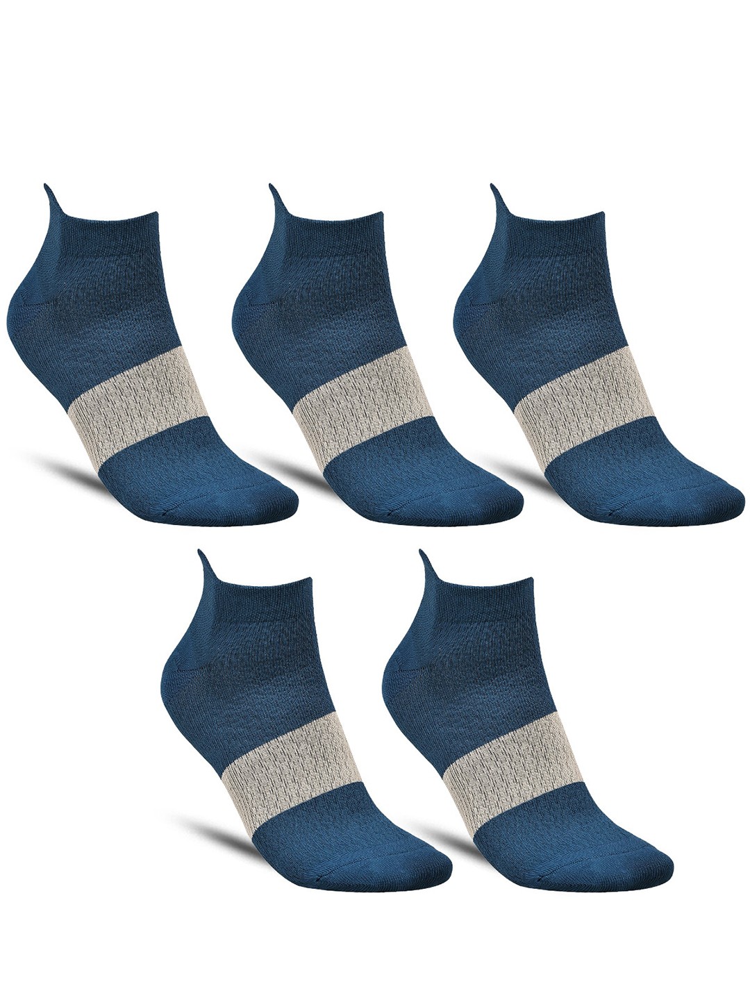 

Dollar Socks Men Pack Of 5 Patterned Ankle-Length Socks, Blue