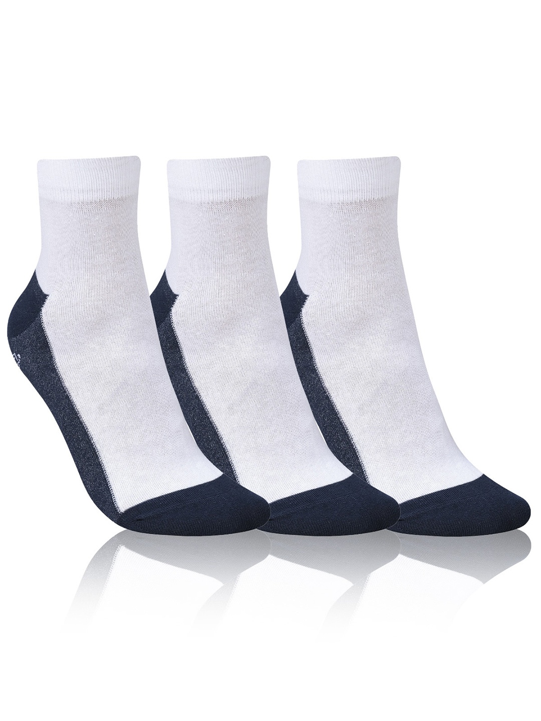 

Dollar Socks Men Pack Of 3 Patterned Cotton Ankle-Length Socks, White