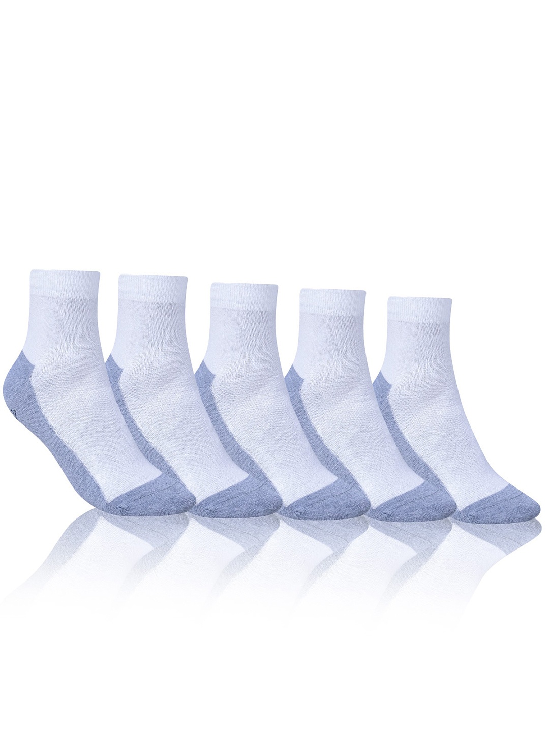 

Dollar Socks Men Pack Of 5 Patterned Cotton Ankle-Length Socks, White