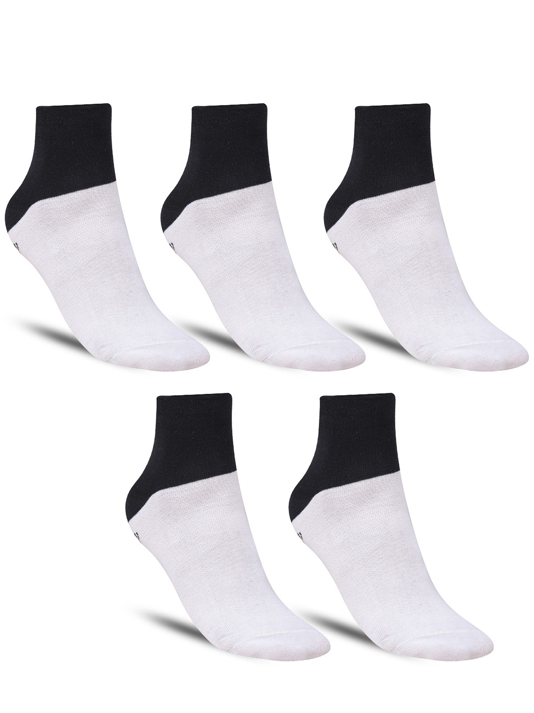 

Dollar Socks Men Pack Of 5 Patterned Cotton Ankle-Length Socks, White