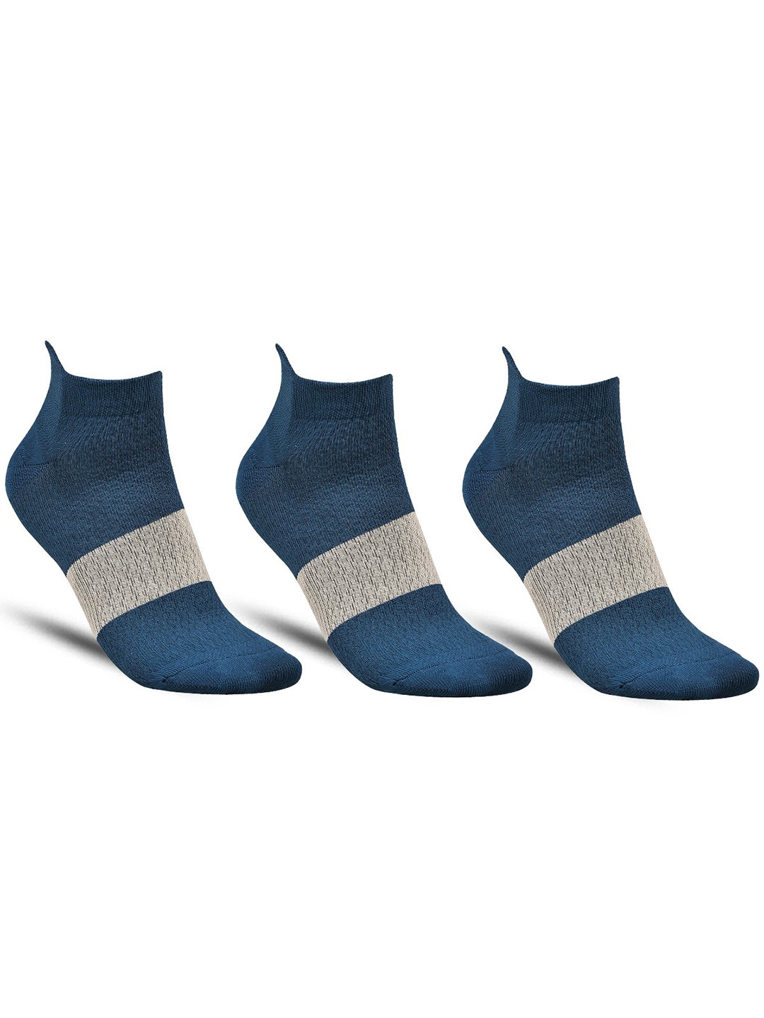 

Dollar Socks Men Pack Of 3 Patterned Ankle-Length Socks, Navy blue