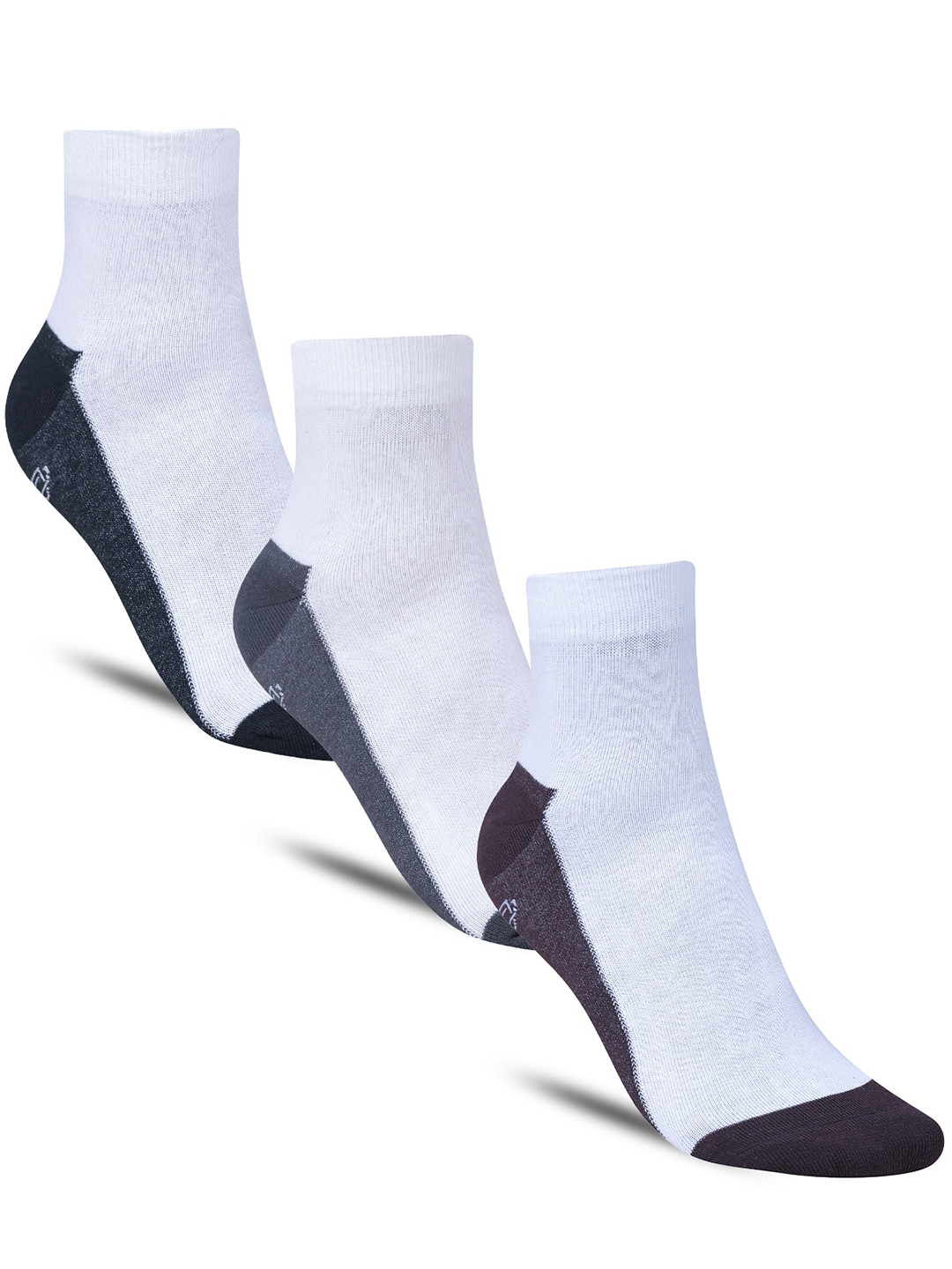

Dollar Socks Men Pack Of 3 Patterned Cotton Ankle-Length Socks, White