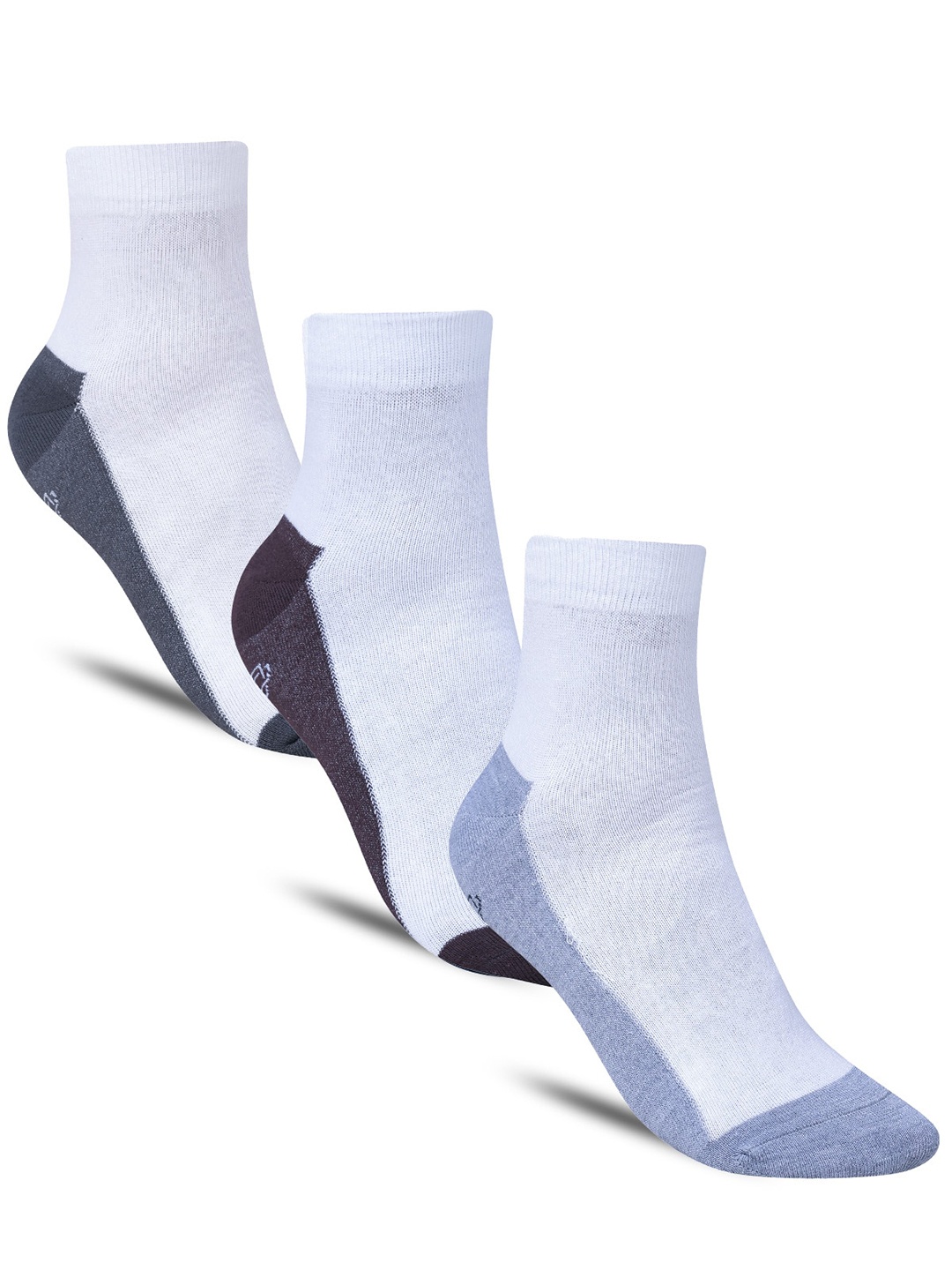 

Dollar Socks Men Pack Of 3 Patterned Cotton Ankle-Length Socks, White