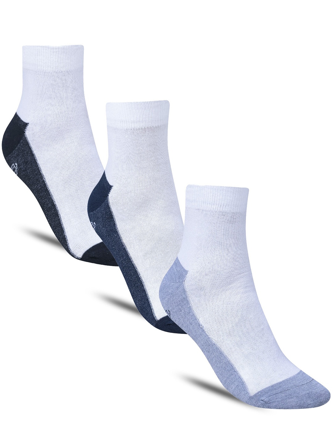 

Dollar Socks Men Pack Of 3 Patterned Cotton Ankle-Length Socks, White