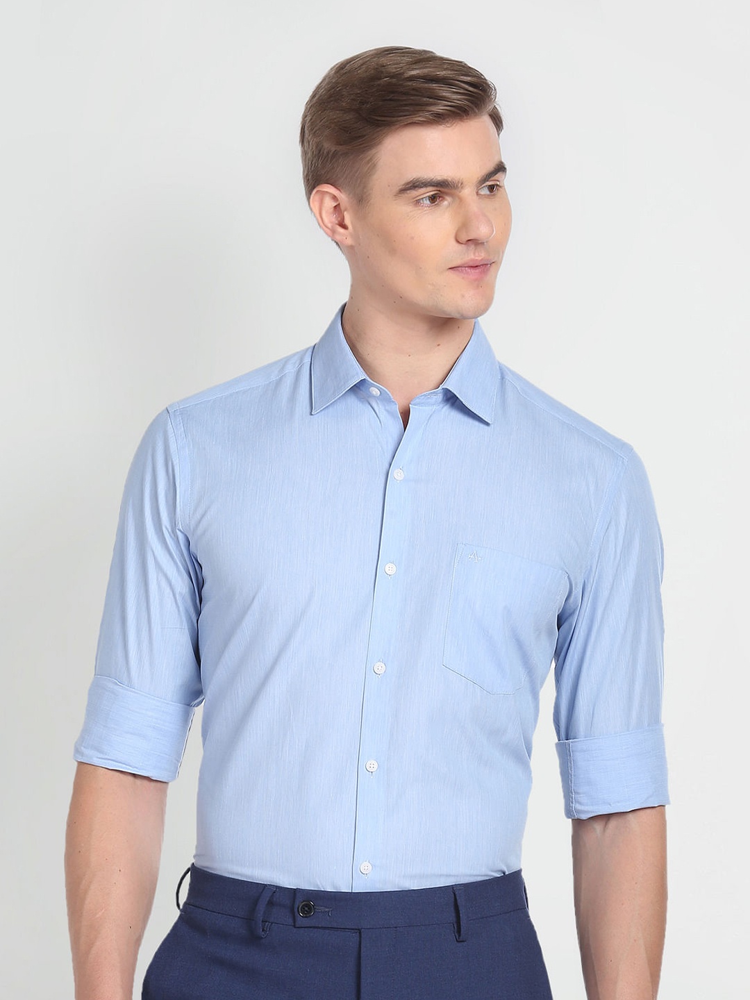 

Arrow Slim Fit Spread Collar Formal Shirt, Blue