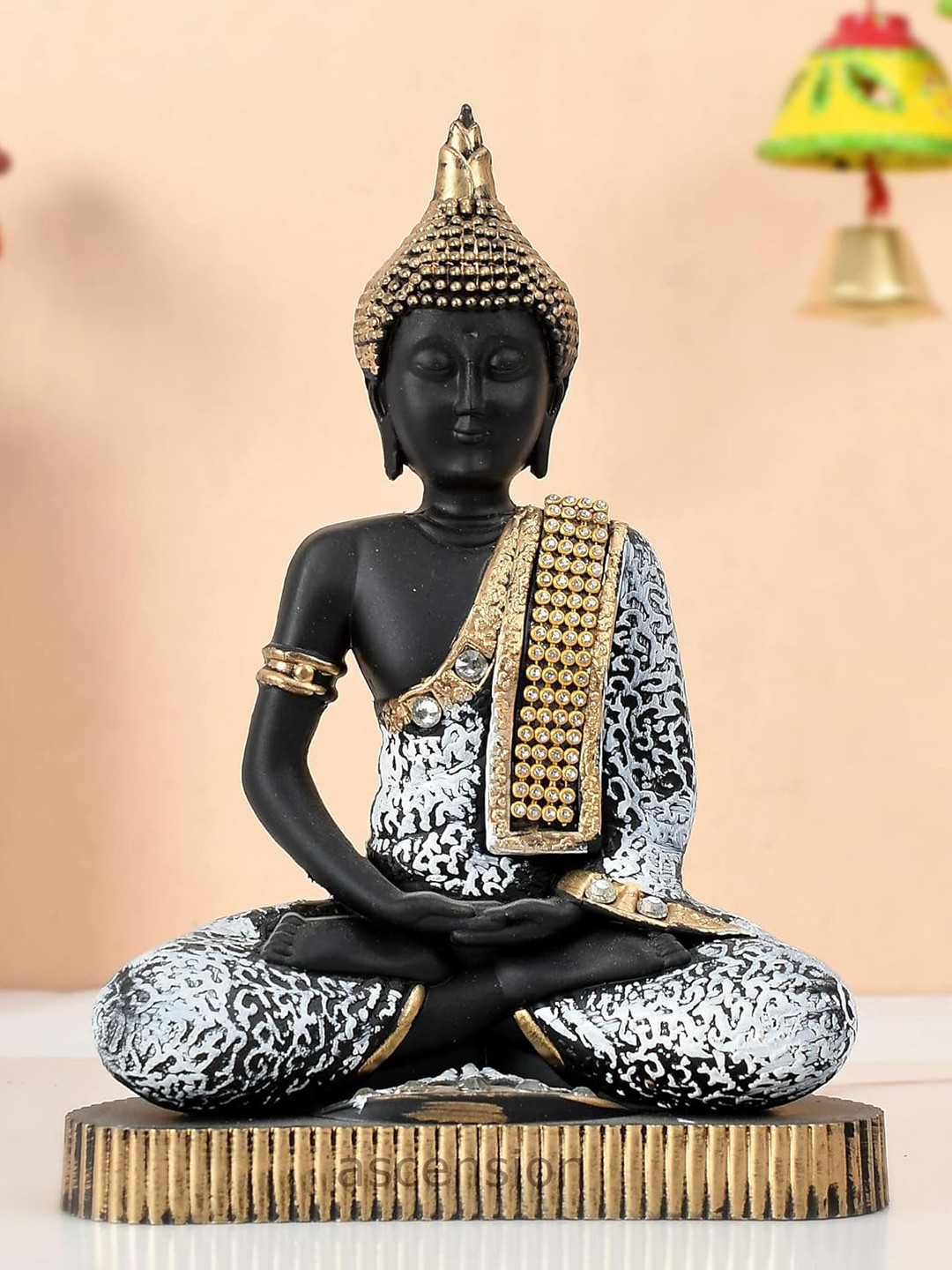 

Ascension Black & Golden Sitting Buddha Statue Showpiece