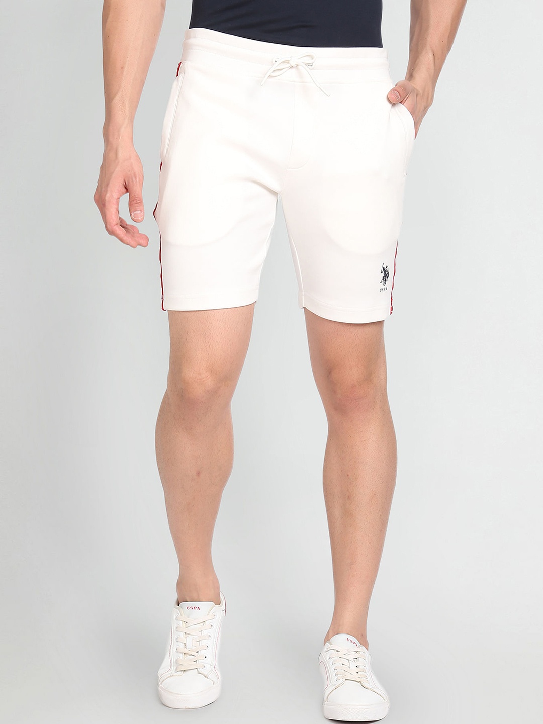 

U.S. Polo Assn. Men Mid Rise Regular Shorts, White