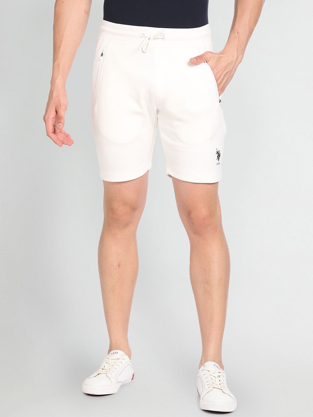 

U.S. Polo Assn. Men Mid Rise Regular Shorts, White