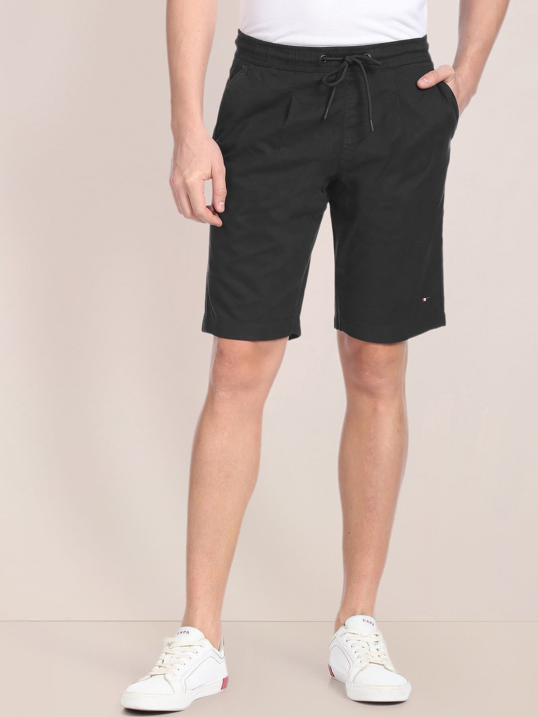 

U.S. Polo Assn. Men Black Slim Fit Mid Rise Regular Shorts