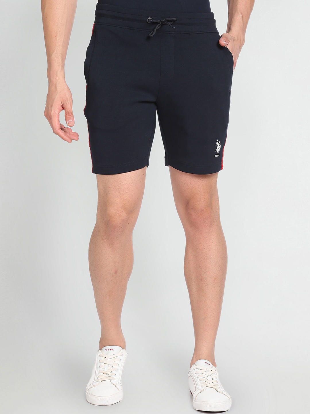 

U.S. Polo Assn. Men Mid Rise Regular Fit Mid Rise Sports Shorts, Blue