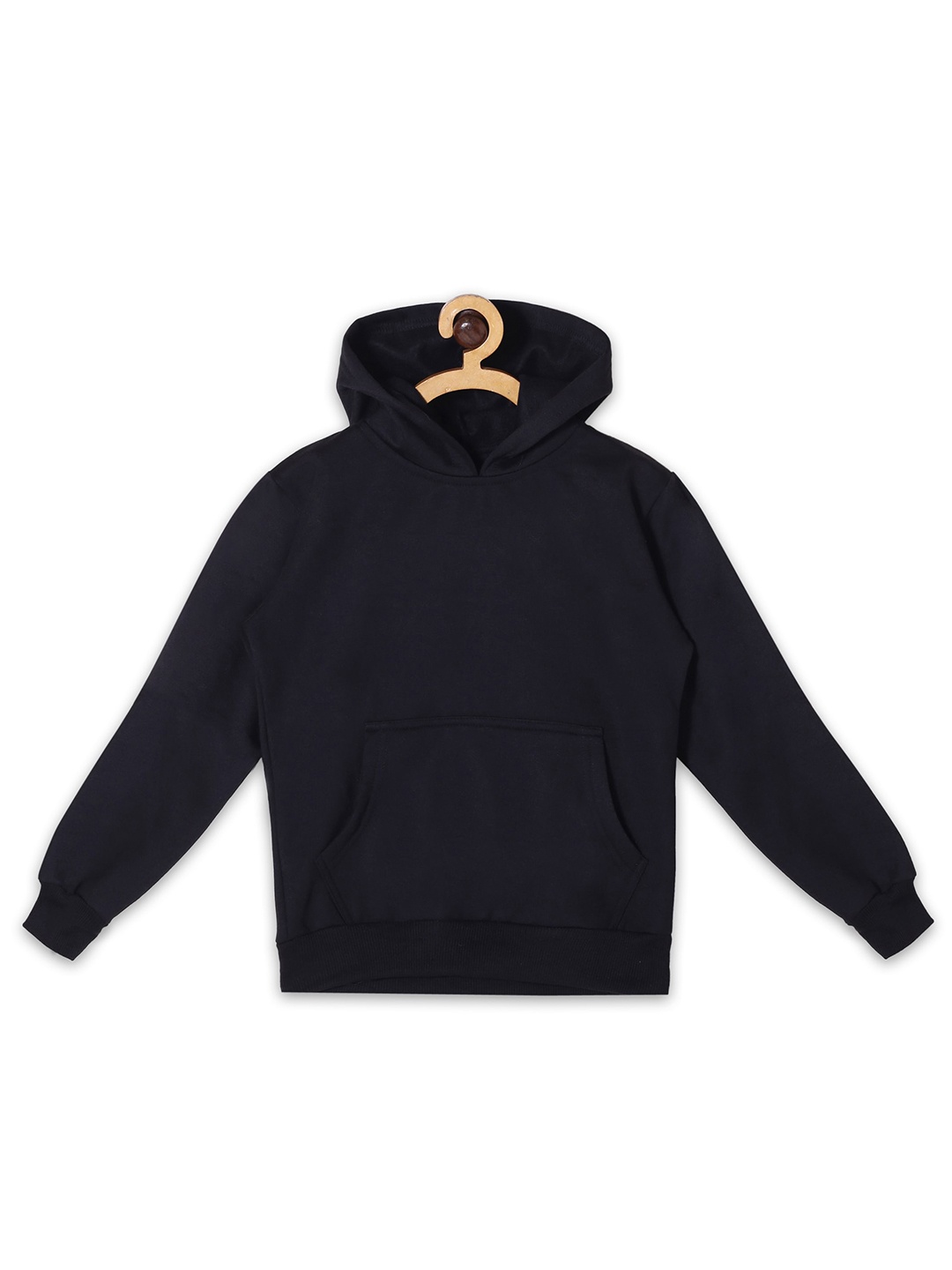 

Fashionable Boys Hooded Fleece Pullover Sweatshirt, Black