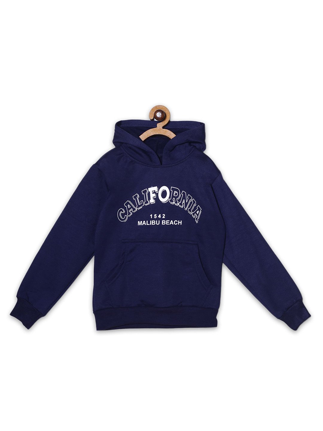 

Fashionable Boys Typography Printed Hooded Fleece Pullover Sweatshirt, Navy blue