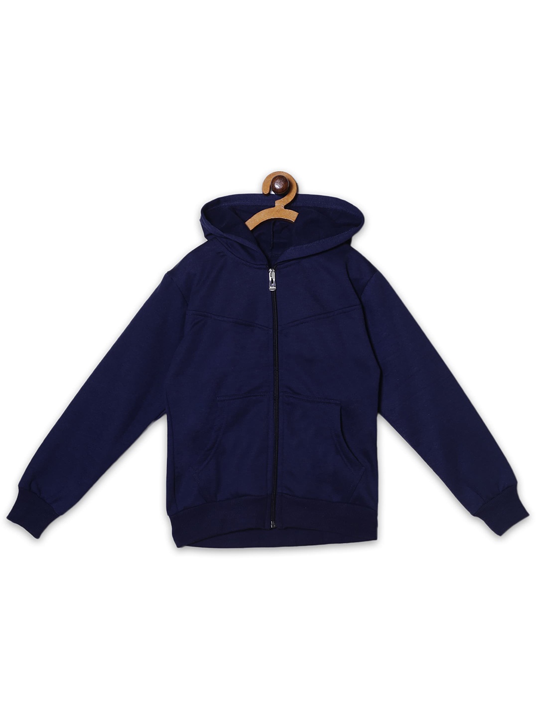 

Fashionable Boys Hooded Fleece Front-Open Sweatshirt, Navy blue