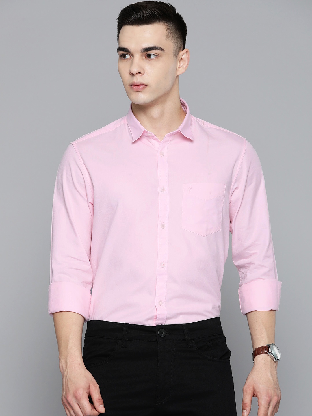 

Indian Terrain Slim Fit Pure Cotton Shirt, Pink