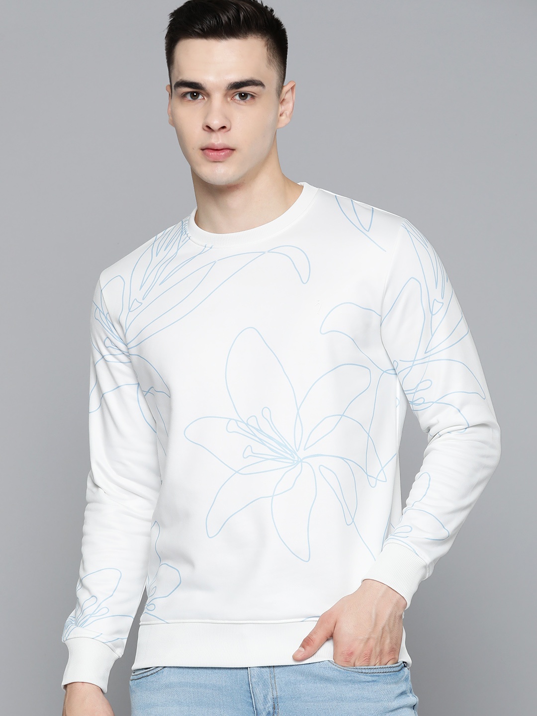 

Indian Terrain Floral Printed Sweatshirt, White