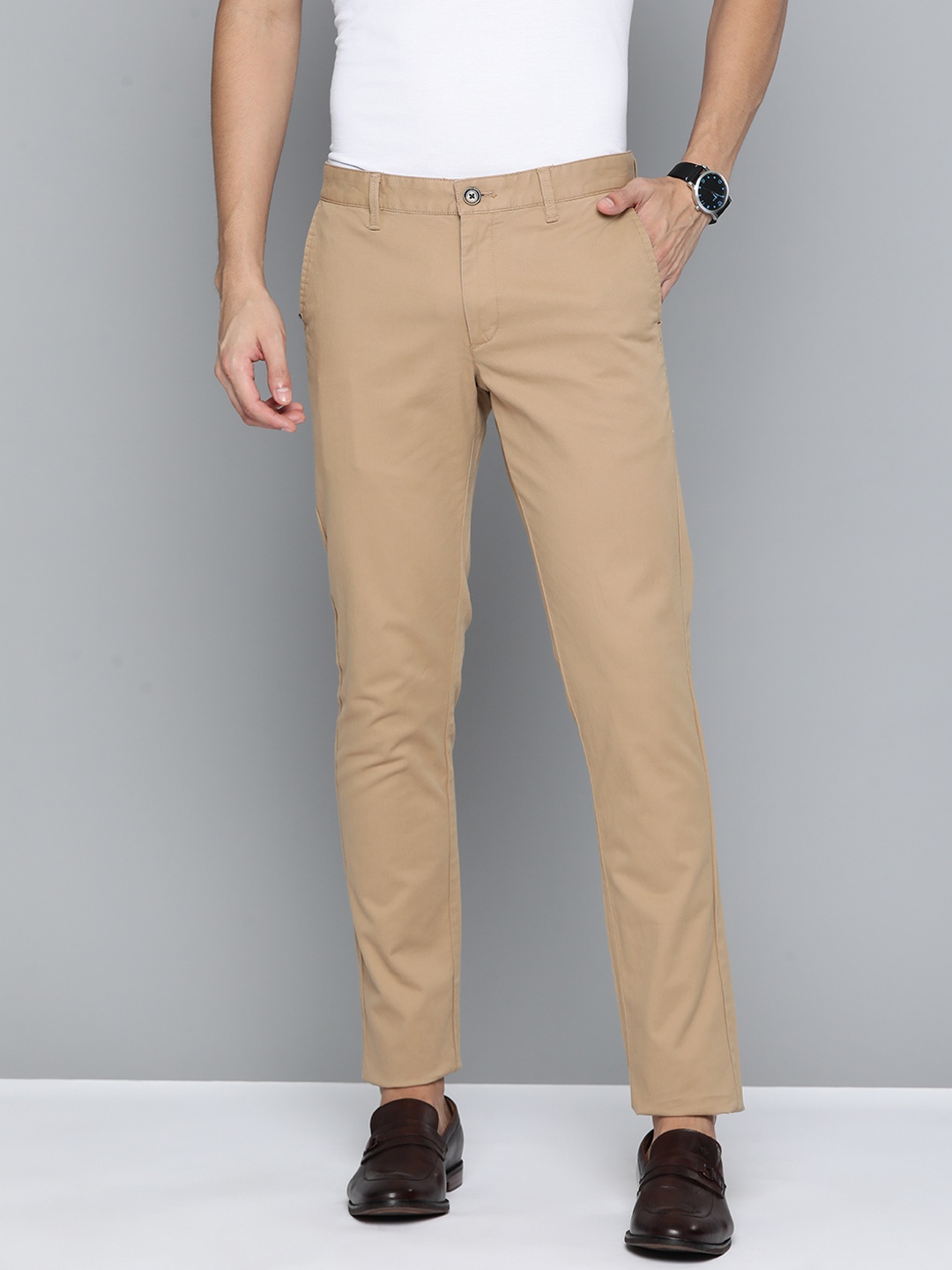 

Indian Terrain Men Brooklyn Mid-Rise Slim Fit Chinos, Khaki