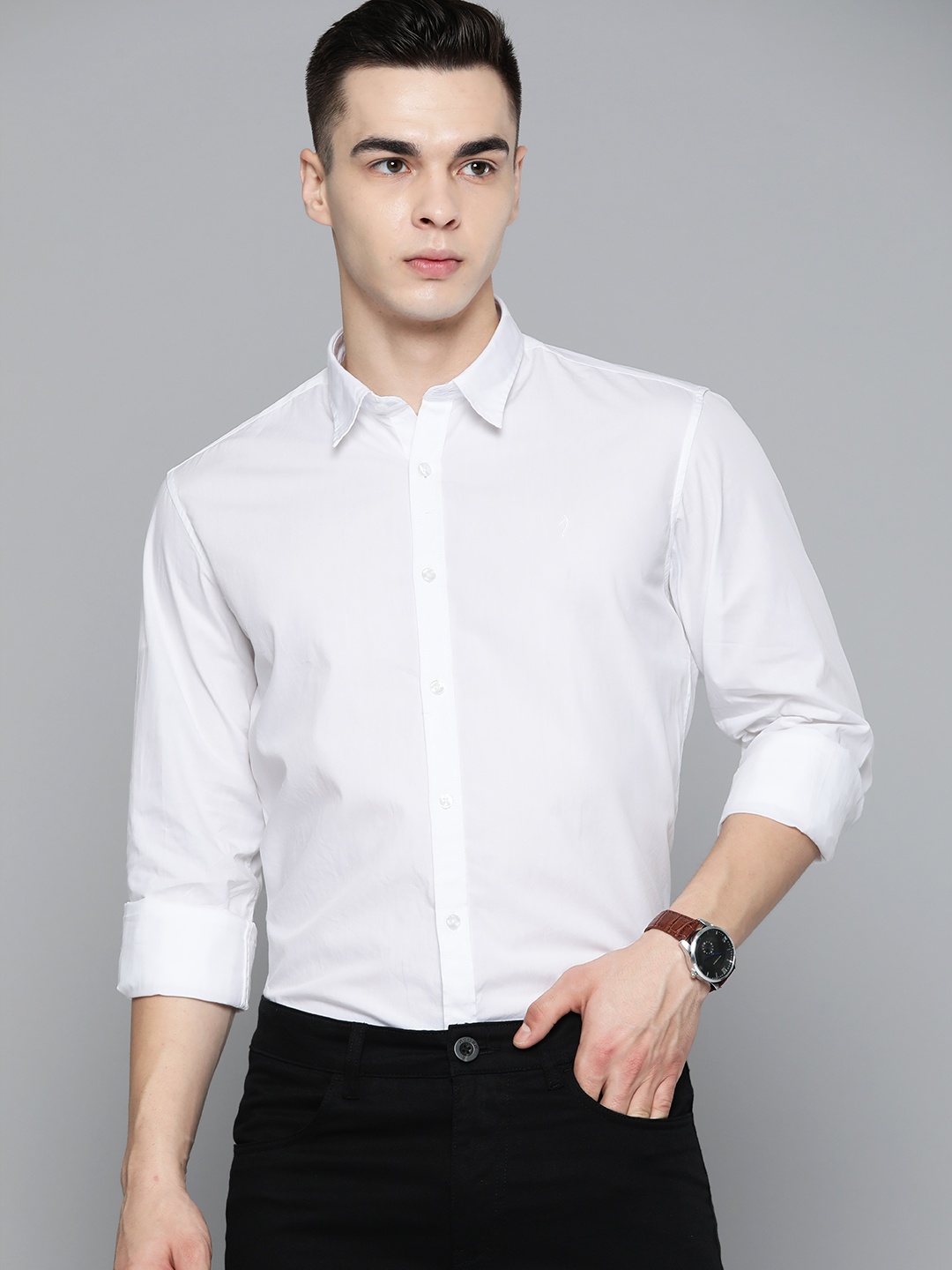 

Indian Terrain Men Slim Fit Pure Cotton Casual Shirt, White