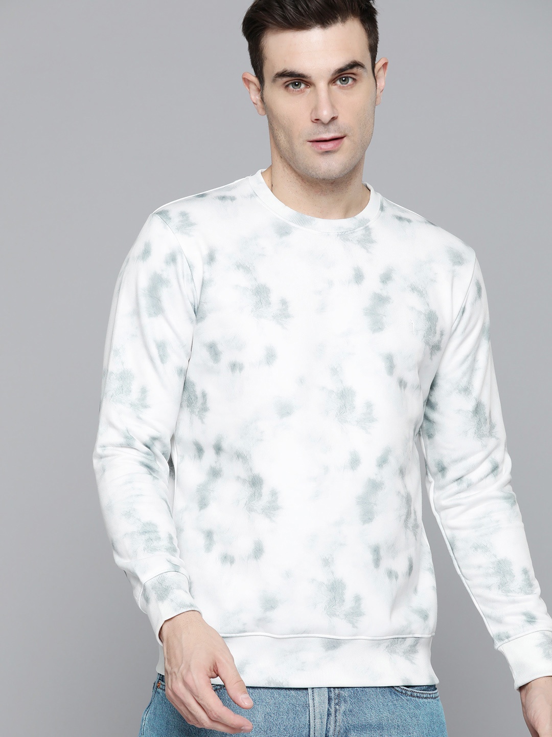 

Indian Terrain Abstract Printed Sweatshirt, White