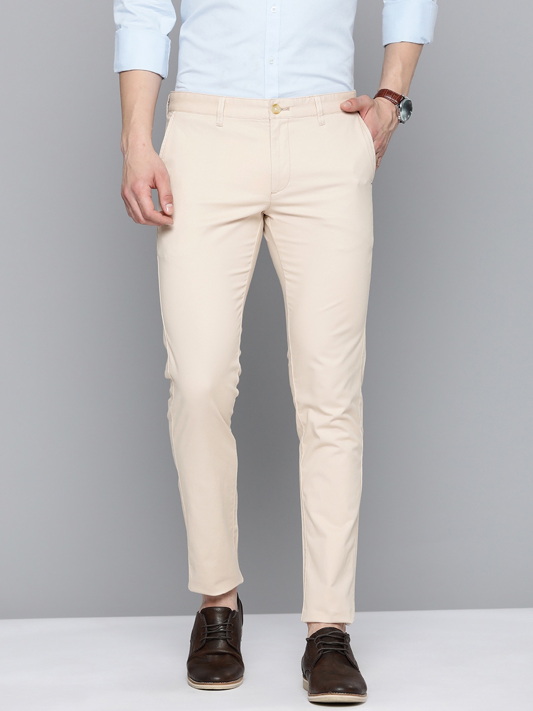 

Indian Terrain Men Brooklyn Slim Fit Chinos, Beige