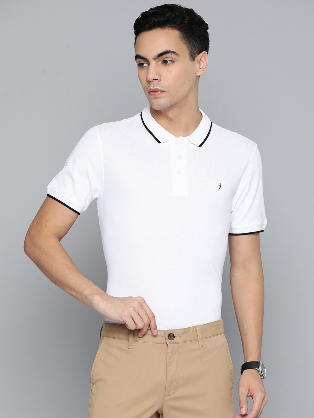

Indian Terrain Polo Collar Pure Cotton T-shirt, White
