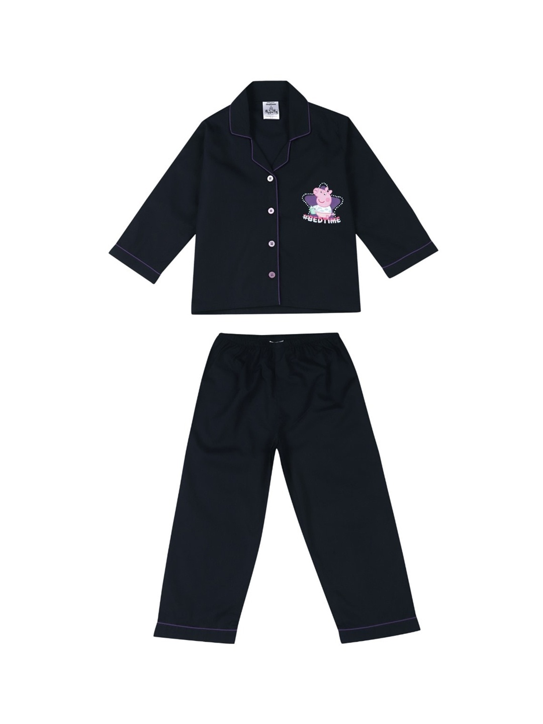 

shopbloom Kids Pure Cotton Shirt & Pyjamas, Navy blue