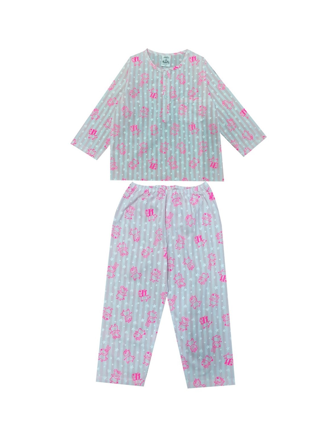 

shopbloom Kids Conversational Printed Pure Cotton Top & Pyjamas, White