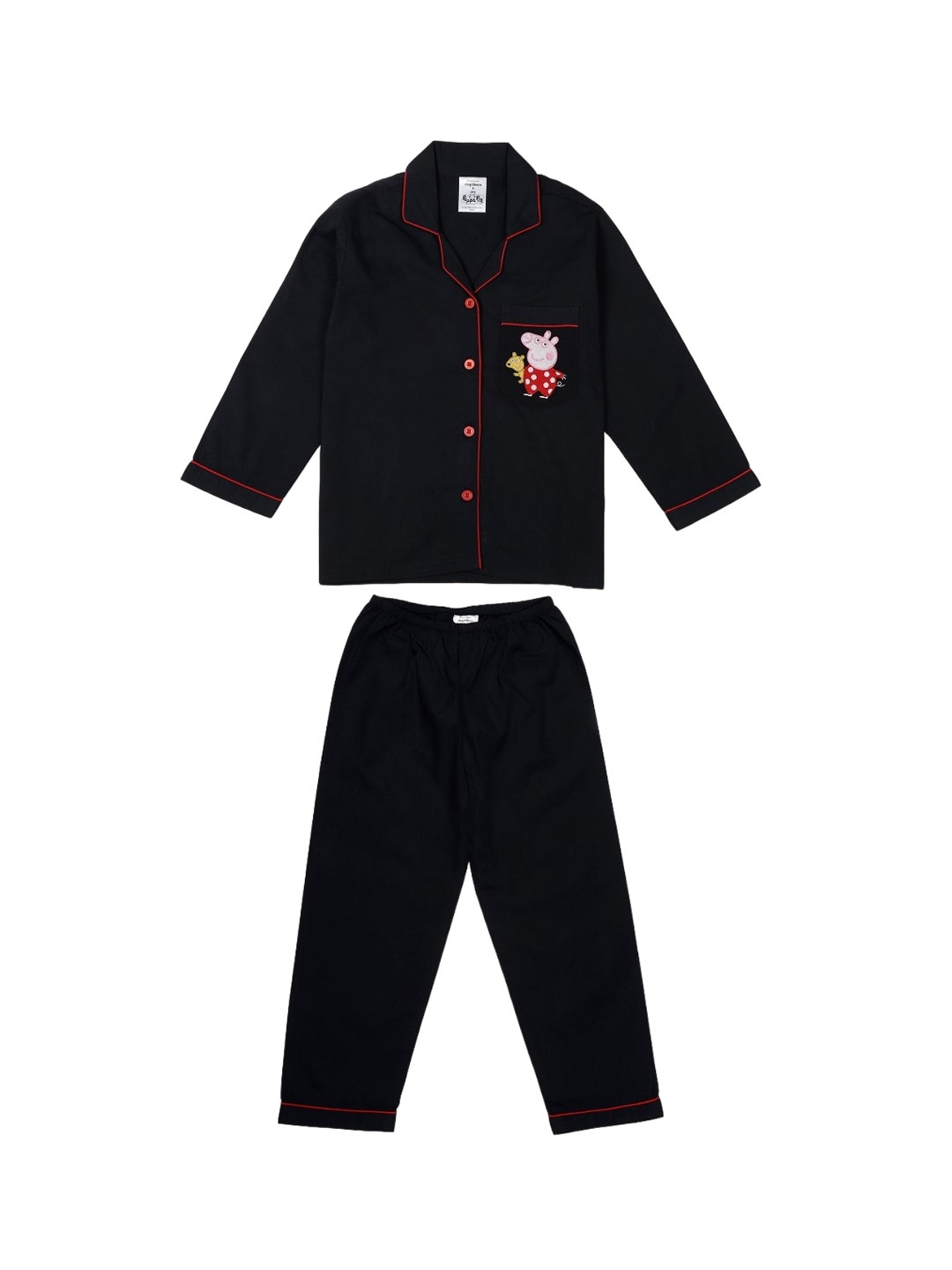 

shopbloom Kids Pure Cotton Shirt & Pyjamas, Black