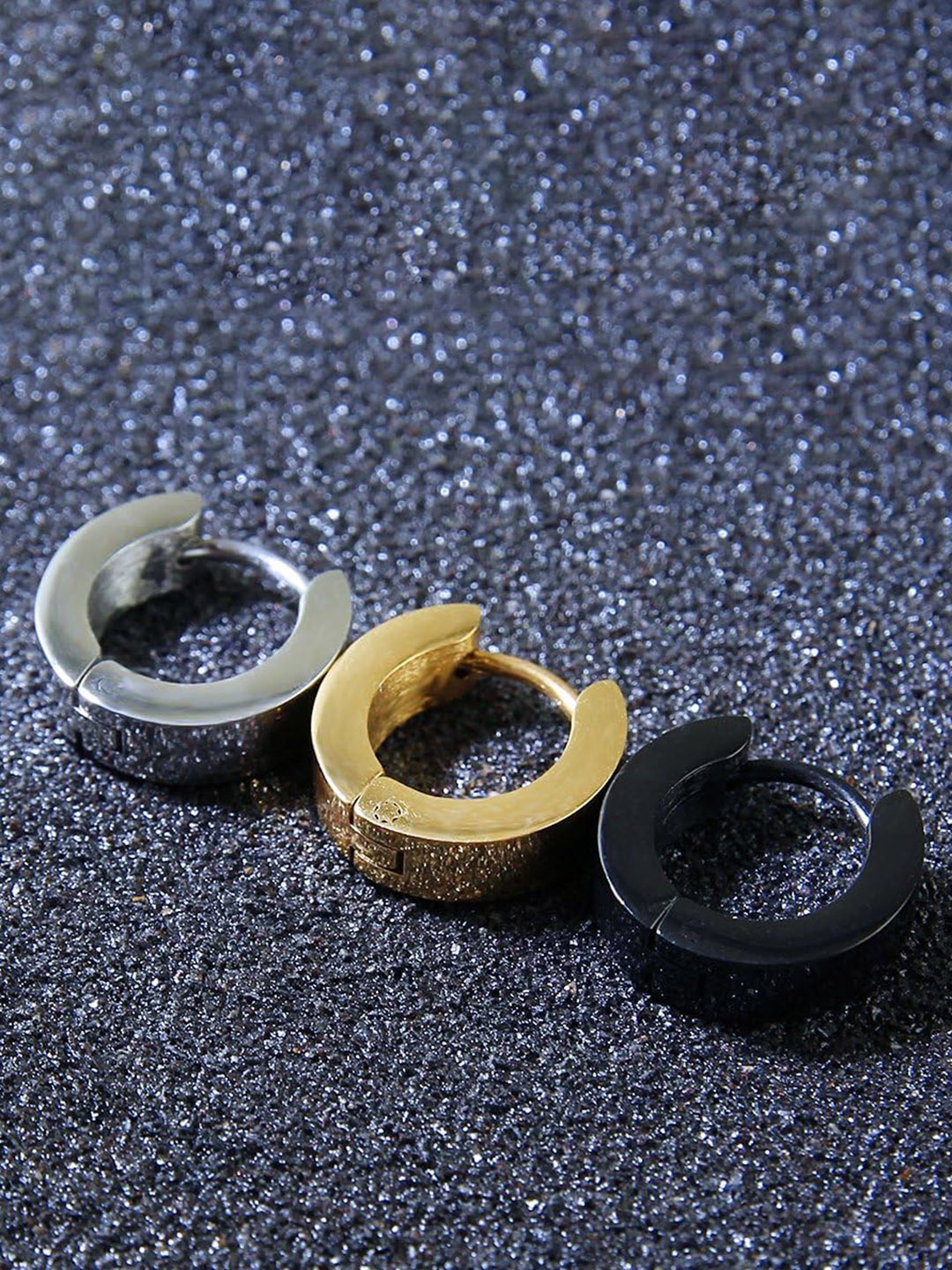 

KARISHMA KREATIONS Set Of 5 Stainless Steel Circular Hoop Earrings, Gold
