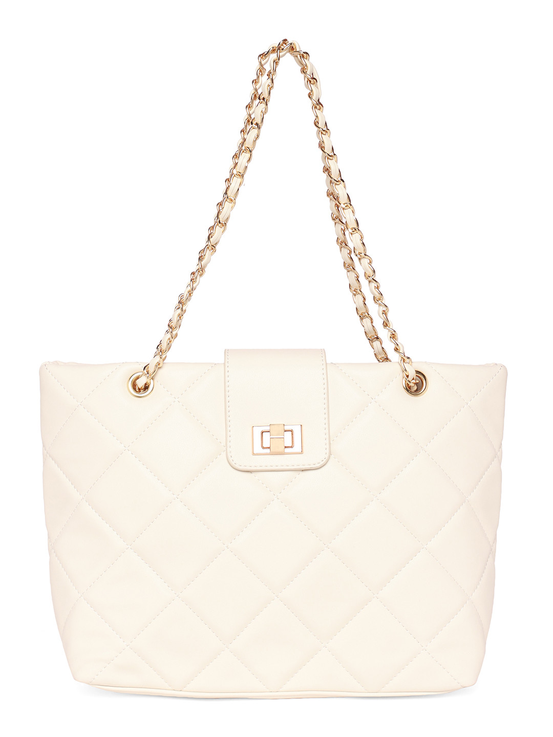 

ALDO Textured Structured Shoulder Bag with Quilted Detail, Off white