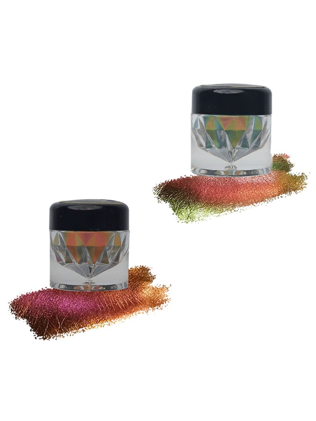 Veoni BELLE Set of 2 Multichrome Duochrome Eyeshadow Pigment 2g Each - Fall & Rust, Pink