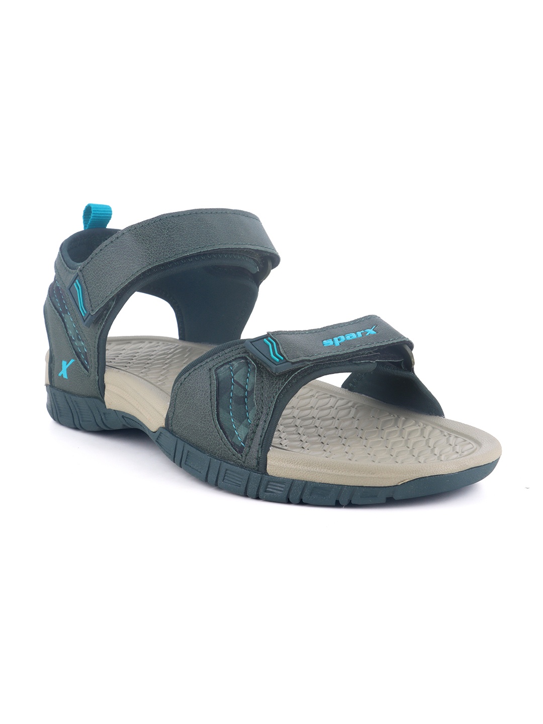 

Sparx Men Textured Sport Sandals With Velcro Closure, Green