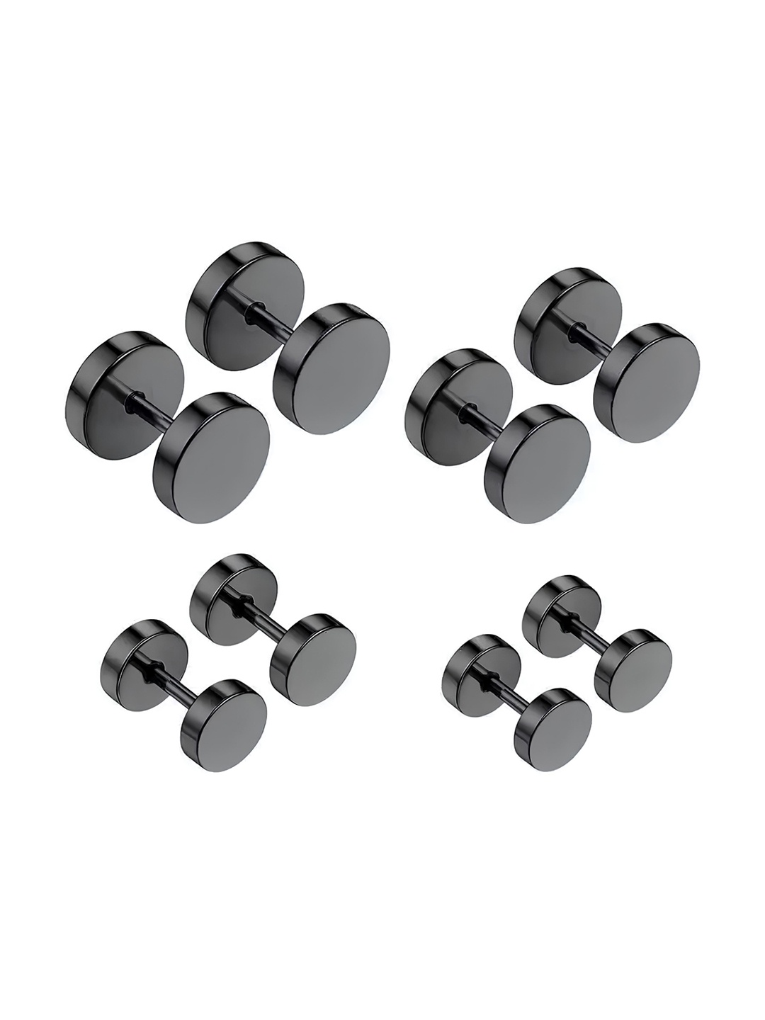 

KARISHMA KREATIONS Set Of 4 Stainless Steel Circular Stud Earrings, Black