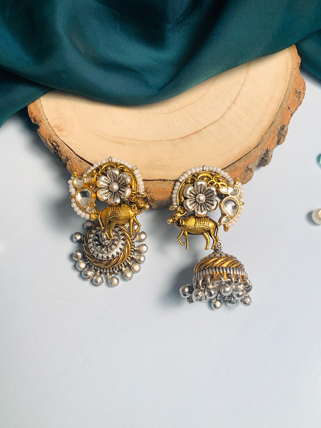 

ABDESIGNS Gold-Plated Dome Shaped Jhumkas