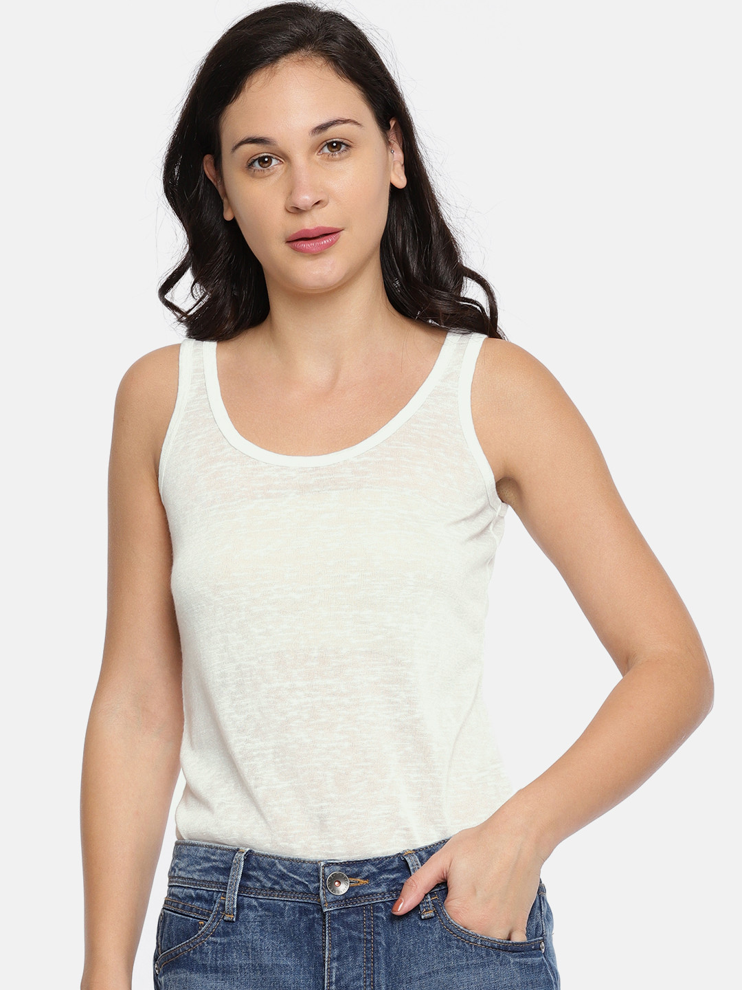 

Vero Moda Women White Solid Top