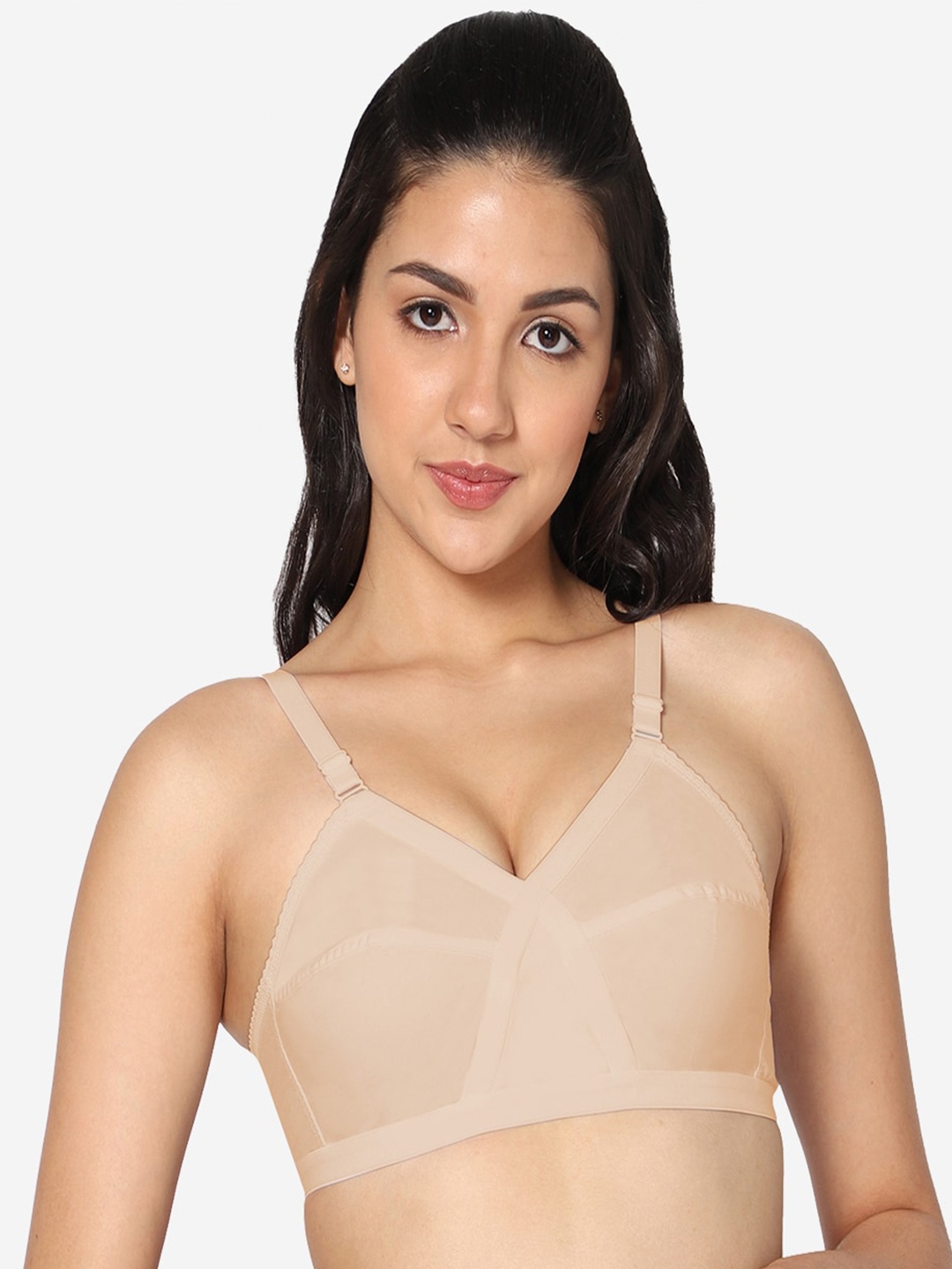 

In Care All Day Comfort Non-Wired Non Padded Seamless Cotton T-Shirt Bra, Beige