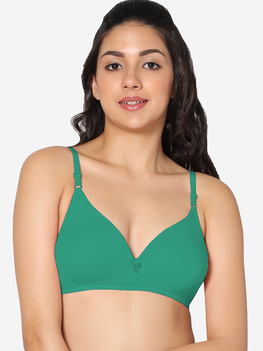

In Care All Day Comfort Non-Wired Non Padded Seamless Cotton T-Shirt Bra, Green