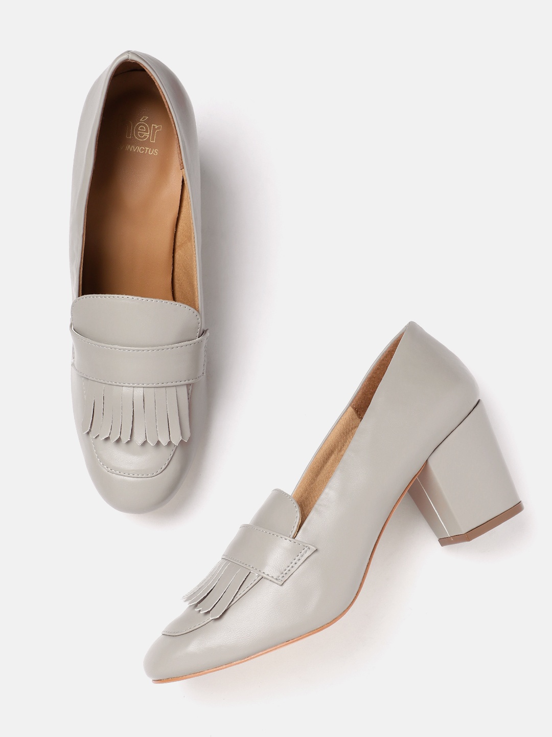 

her by invictus Block Pumps with Tassel, Taupe