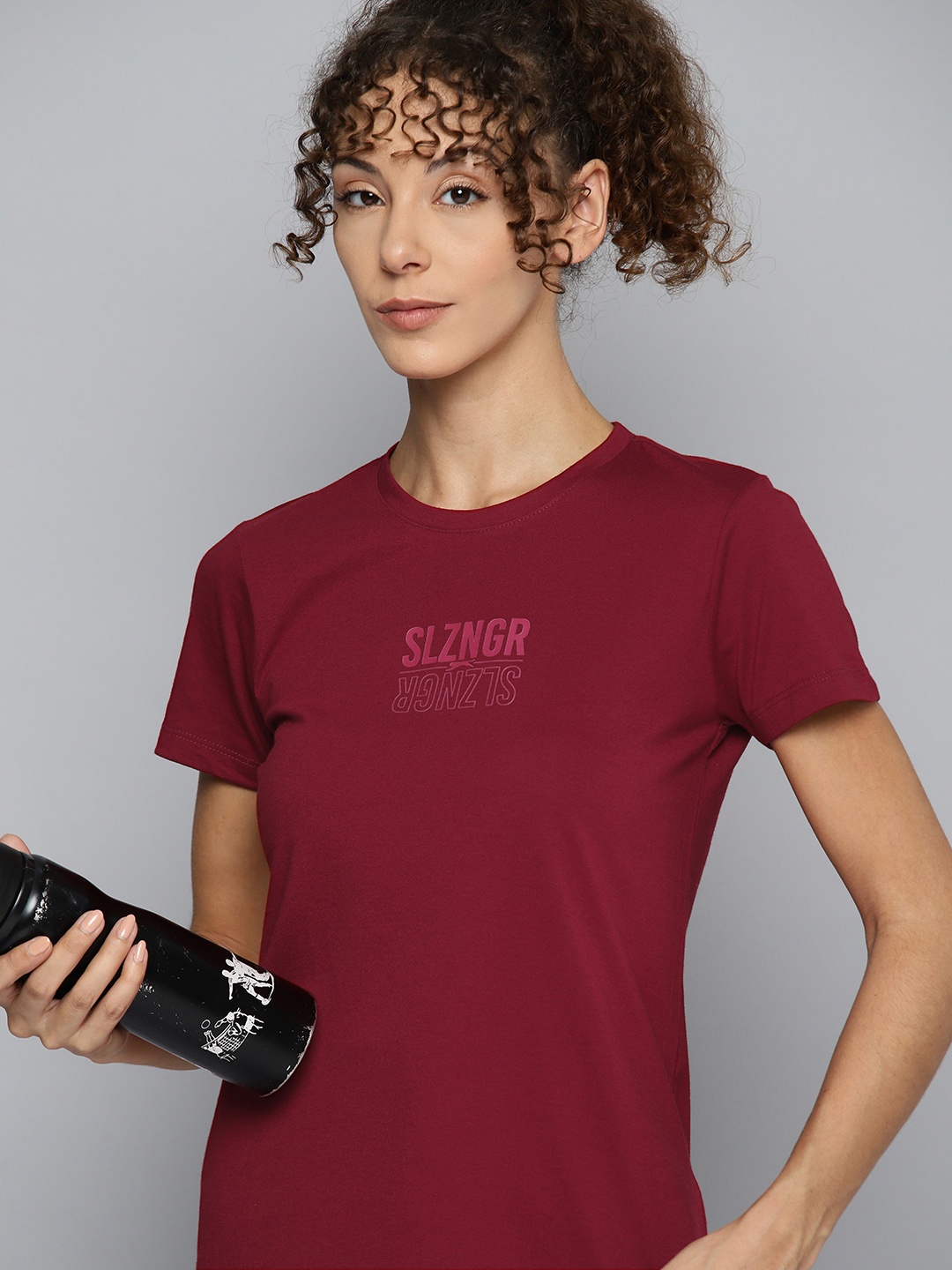 

Slazenger Women Typography Printed T-shirt, Maroon